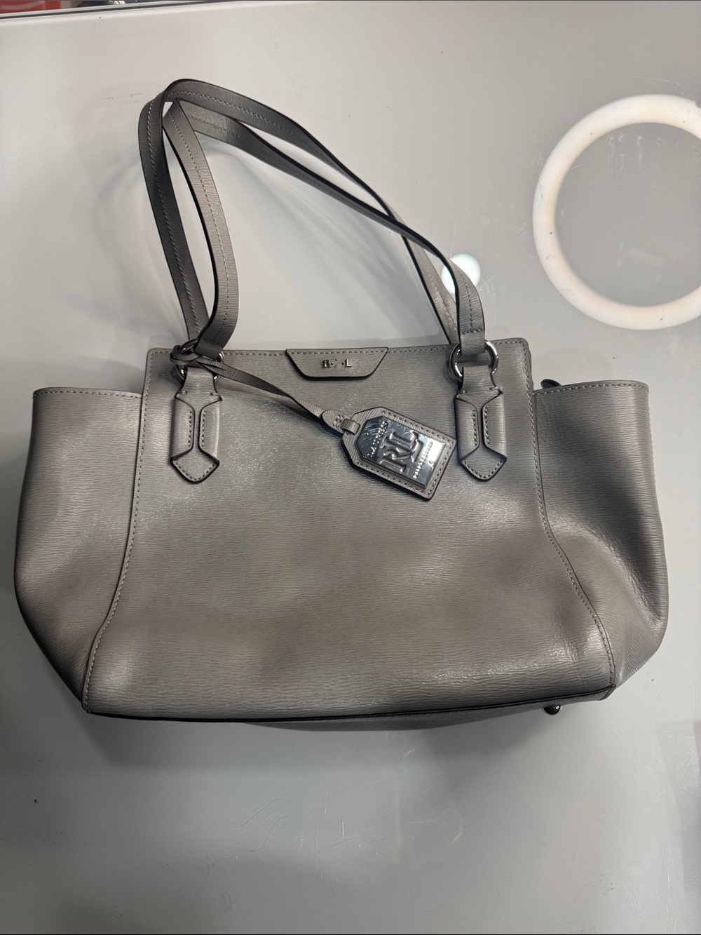 Ralph Lauren Gray shoulder bag with Double Shoulder Straps